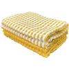 HOME ZEN HOUSEHOLD LINEN SET 4 PEZZI ASCIUGHINI ART POP CORN IN SPUGNA DI COTONE TINTA UNITA E QUADRETTI COLORATI (GIALLO)