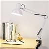 Mengjay Lampada da Scrivania LED E27 Vintage lampada da tavolo con braccio snodato in metallo Lampada Pieghevole per architetti lavoro di lettura in ufficio a casa-LAMPADA NON INCLUSA,Bianco