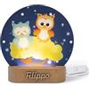 DEKORI | Lampada Personalizzata Con Nome | Luce Led Notturna Per Camera Da Letto | Cameretta Bambini | Idea Regalo | Compleanno | Idea Regalo Natale (Gufo)