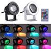 Diyeeni Lampada subacquea 12V 10W, multi luci a LED RGB Illuminazione a LED impermeabile per stagno da giardino, luci subacquee che cambiano colore(Nero)