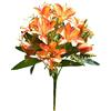 Panonw - 2 mazzi di fiori artificiali, tulipani e gigli, fiori finti realistici in mini seta, decorazione floreale per casa, ufficio, feste, cimitero (arancione)