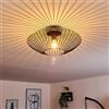 hofstein Lampada da soffitto Wemude, lampada da soffitto rotonda in metallo nero, 1 luce, attacco E27, luce retrò con effetto reticolo, senza lampadina/e