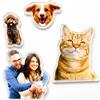 Eletizy Magnete per frigorifero con foto personalizzata, magneti per frigorifero in acrilico a forma di cane e gatto, decorazione magnetica per cucina, camper e casa (10cm)