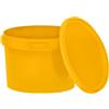 BenBow Secchio con coperchio giallo, 5 x 0,5 litri, per alimenti, stabile, ermetico, a prova di perdite, inodore, contenitore in plastica, con manico, vuoto