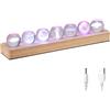 BUTORY Set di 7 sfere di cristallo del solare per pianeti spaziali, decorazione di cristallo, luce notturna a LED con base in legno, per festival, regalo (B)