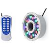 Generic Luce A Fontana Subacquea Ad Anello A LED, Luce Impermeabile con Telecomando A Cambiamento di Colore RGB, Faretto da Paesaggio Sommergibile IP68, per Illuminazione di Fontane da Giardino (Color : RGB+