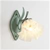SIYANE Applique da parete in stile country francese per interni 2 luci Lampada da parete moderna nordica in vetro verde con fiori per camera da letto per ragazze Lampada da parete doppia in fattoria p