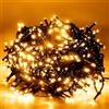 Luccika Luci LED Natalizie da Esterno/Interno, 5mm, Cavo Verde, 8 Modalità, Controller 31V con Memoria, IP44 (Oro, 5M 100LED)