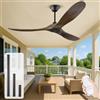 MSHENUED Ventilatore da soffitto in legno da 52 pollici con telecomando, moderno ventilatore da soffitto a 6 marce, 3 fogli, motore DC reversibile, ventilatore da soffitto per interni ed esterni