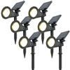 HOFTRONIC - Faretto solare da giardino Bend IP65, impermeabile, 3000 K, per esterni, 6 pezzi, con pannello solare invernale, bianco caldo