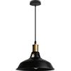 Tokoom Lampada a Sospensione E27 Vintage Industriale Lampada da soffitto Retro Interni Lampadario Ø27cm Plafoniera E27 Metallo Per Cucina Camera da letto Sala Da Pranzo (Nero)