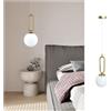 TOT ELECTRIC Lampadario applique a sospensione oro con sfera in vetro attacco G9 da comodino lampada per camera da letto