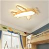 A.1.Coo Plafoniera Lampada LED abat-jour d'avion Controllo Imitazione delle venature del legno Luci Della Stanza Dei Bambini Dimmerabile Rotondo Acrilico Lampada Soffitto Ragazza Camera Lampadario(52CM)