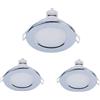 LEDLUX 3 Faretti Led da Incasso Per Cartongesso, Dimmerabile Con Triac Dimmer, 220V 5W 550 Lumen, Ø87mm X 37mm, Foro 70mm, Impermeabile IP65, Quick Connettore (Bianco Freddo 6500K, Argento Cromato)