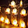 Generic Luci di zucca fantasma di Halloween, luci a stringa fantasma zucca di Halloween, 2 metri, 10 luci a LED per decorazioni di Halloween, luci all'aperto di Halloween a batteria per decorazioni di