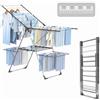 Innotic Stendino verticale, stendibiancheria pieghevole, stendini salvaspazio acciaio inox, carico 35 kg, richiudibile, portatile, stendipanni per balcone interno esterno, 142×58×88, grigio