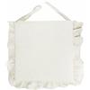 SaRani Cuscino Sedia con Balza e Laccetti, Coprisedia in Cotone Tinta Unita Melangiato con Volant (4, Panna, 40x40 cm)