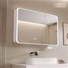 LIDANGUH Armadietto da bagno con specchiera e luce,specchio bagno contenitore con Anti-Appannamento,Alluminio Armadietto Bagno di Stoccaggio Specchio,Specchio bagno contenitore,Buco di carta,Espositore di bell