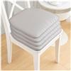Generic Cuscino in Ecopelle per Sedia per Cucina Sala da Pranzo 1/2/ 4 Confezioni Cuscino per Sedia Cuscino Antiscivolo Cuscino per Sedile a Ferro di Cavallo 40 * 43 cm,Grigio,4pcs