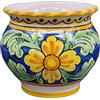 Sicilia Bedda - VASO IN CERAMICA SICILIANA - Prodotto Artigianale di Alta Qualità - Altezza 14 CM Diametro 15 Cm (Fiore su Maioliche)