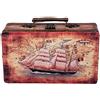 Birendy Baule scatola SJ 1280 valigetta, Set di Valigie, Cassapanca in legno rivestita in ecopelle con finitura in pelle di bufalo, tesoro, 26cm