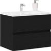 vidaXL Mobile da bagno in rovere nero, 60 x 38,5 x 45 cm, mobile da bagno, portaoggetti moderno, design elegante per il vostro arredamento contemporaneo