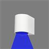 Partenopea® Applique lampada cubo da parete a muro gu10 max 10w led per interno esterno IP65 moderno faretto monoemissione (Tondo Bianco, Luce Blu)
