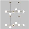 Moddeny 6 luci E27 Lampadario moderno Nord Europa Lampadario a sfera in vetro Industriale 51 pollici Lampada a sospensione a soffitto per soggiorno Sala da pranzo Decorazione artistica Ristorante