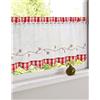 SMITHOOM Tenda Corta Stile Pastorale Voile trasparente per Cucina Caffetteria Lavanderia Bagno Rosso 145x60cm