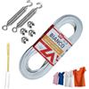 Generico Cavo Stendibiancheria in acciaio ottonato plastificato bianco da esterno Ø 5 mm - 20 Metri - Carico 150 kg, Made in Italy, Filo resistente per stendere panni e bucato, Tenditori e morsette in OMAGGIO