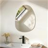 S'AFIELINA Specchio da bagno asimmetrico 45 × 60 × 1,0 cm, specchio decorativo irregolare rotondo da parete per decorazione domestica, ingresso, bagno, camera da letto, soggiorno