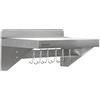 Mahlzeit Mensola a parete in acciaio inox guida a gancio | 60 x 30 cm | Scaffale ribaltabile | argento | Scaffale in acciaio inox, scaffale da parete, scaffale da cucina