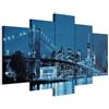 B&D XXL - Quadro New York NY 100x50 cm 5 Pezzi - Stampa su Tela Strutturata XXL Grande - Quadri Moderni Componibili Camera da Letto Matrimoniale - Stampe da Parete Arte - Città 030202-13