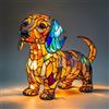 mefocou CorgiLamp - Lampada da tavolo a di bassotto, bulldog francese, serie cane, luce notturna artistica in resina colorata, luce notturna da tavolo per gatti/cani, simpatico tavolo a LED a