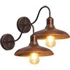 Moddeny 2 Pezzi IP54 Impermeabile Bronzo Antico Applique da Parete Antiruggine per Esterni Casa Colonica 9,44 Retro Lanterna a Collo di Cigno per Portico Garage
