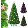UISEBRT Albero di Natale Artificiale Illuminato 240cm - Albero di Natale con fiocchi di neve Fibra ottica a cambiamento di colore a LED (240cm, Fibra ottica colorata con fiocchi di neve)