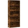 vidaXL Libreria Rovere Fumo 80x30x189 cm in Legno Multistrato, Mobile Contenitore, scaffale portaoggetti, vetrina, scaffale, scaffalatura