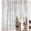 Generic 1 tenda per porta romantica in pizzo floreale, tende in pizzo vintage in poliestere trasparente con ricamo per camera da letto e soggiorno con tasca per asta (200 x 150 cm, bianco)