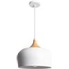 LEDKIA LIGHTING Lampada a Sospensione Metallo e Legno Serena Bianco E27