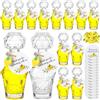 Chuangdi 57 bottiglie vuote in vetro per limoncello da riempire con coperchio, mini ciondoli a forma di limone ed etichette, per birra fatta in casa, matrimoni, feste nuziali (retrò)