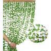 Home Tresor Tenda Antimosche Bamboo Naturale con Foglie Antirumore, Moschiera a Pannello per Porta Finestra Telaio in Legno per Interno Esterno, Verde - 140x240 cm