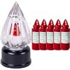 zm market Lumini Cimitero a Batteria LED Stilo Pacis - Candele Elettriche Kit Rosso con Luce Intermittente, Durata 365 Giorni, Materiale Resistente, Facile Installazione, Dimensioni 14.5x7cm