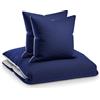 sleepwise "Soft Wonder" - Biancheria da Letto, Extra-comfort, Traspirante, Antipiega, Ipoallergenico, Completo Copripiumino, 3 Pezzi - 240x220cm e 2x 65x65 Federe, Blu oceano/grigio chiaro