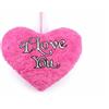 VKZ Cuscino a Cuore "I Love You" Rosa in Peluche, Decorazione San Valentino da Appendere, Imbottitura in Fibra di Poliestere, Idea Regalo Romantica per Coppie, Camera e Divano 40CM