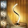 Neoglint Abat Jour da Comodino Moderne Dimmerabile, Spirale Lampade Comodino Camera, Touch Control, Decorativo Curvo Lampade da Tavolo LED per Camera da Letto Soggiorno (bianco argento, 42 cm)