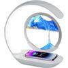 Generic Lampada artistica con sabbia mobile con caricabatterie wireless, luce notturna 3D con paesaggio sabbioso, lampada da tavolo con movimento liquido, decorazione per camera da letto