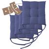 Il Tuo Artigiano Design Set 4 o 6 Cuscini per Sedie da Cucina Made in Italy - Cuscini Sedie Cucina set da 6 40x40 cm spessore 6 cm - Imbottiture in Spugna e Soffice acrilico (4, Blu)