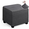 uyeoco Copri Pouf Fodera Poggiapiedi Rotondo/Quadrato/Rettangolare Copripoggiapiedi Elastico 50x50/40 x 40 Cover Sgabello Copertura Protettiva per Ottomana (Color : C, Size : 40X40CM) ( Color : 15 @ , Size :