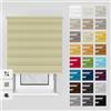Estika Tenda a rullo giorno e notte con foratura - 100 x 150 cm - Giallo pastello - montaggio a soffitto o parete, tessuto a doppio strato, semi-trasparente, per interni, per finestre