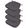 HKJGNH 4 Pezzi Cuscino per Sedia da Pranzo con Lacci, Rimovibile e Facile da Pulire con Cerniera - Forma Trapezoidale - Morbido e Resistente per Cucina, Sala da Pranzo, Ufficio(Color 2,43X40X35X5cm)
